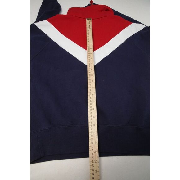 Polo Ralph Lauren Sweater Womens Medium Red White Blue 1/4 Zip Colorblock - Picture 8 of 9